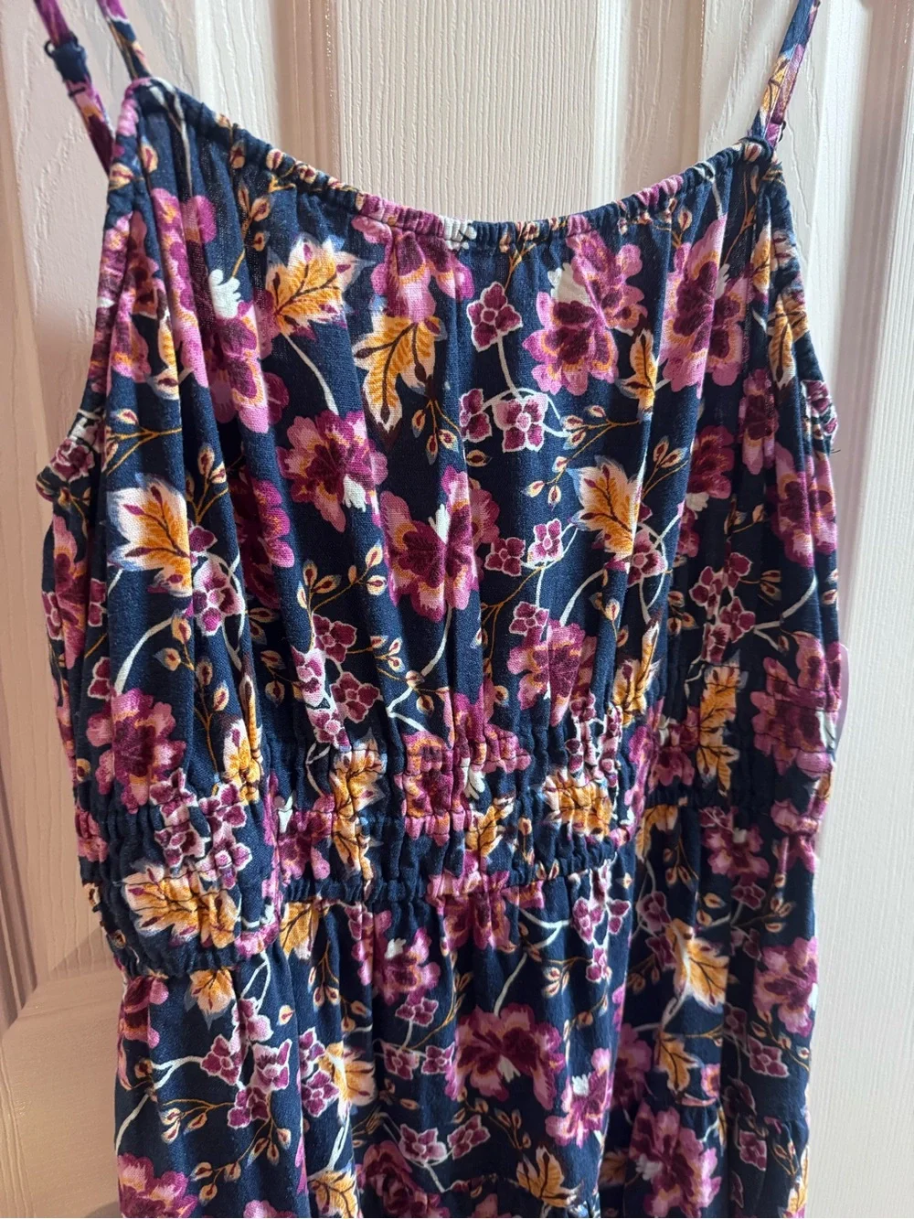 Matching Mommy & Me Dresses with Dark Floral Pattern